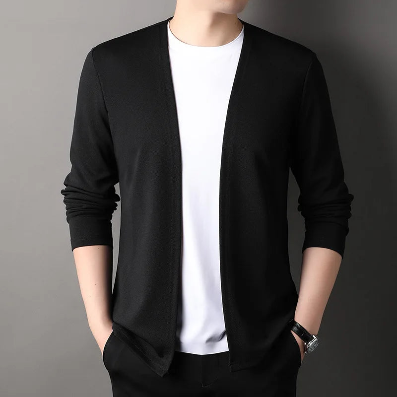 V-Neck Knitted Cardigan - Men's Casual Slim Fit Sweater Jacket