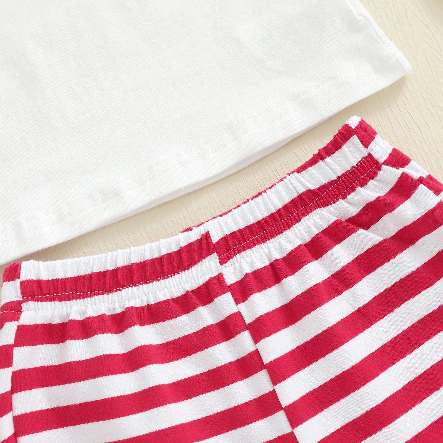 Baby Girls Christmas Outfit Set - Candy Cane Embroidery Long Sleeve Top, Flared Pants & Headband (0-3Y)