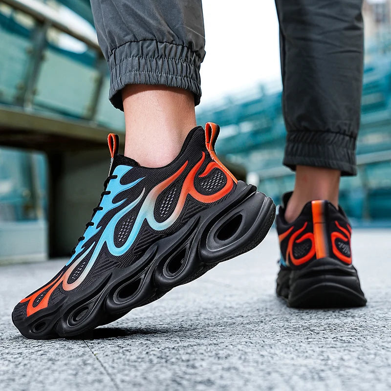 Men's Casual Sneakers Breathable Sports Light Running Tennis Sneaker Lace Up Platform Trainers Shoes