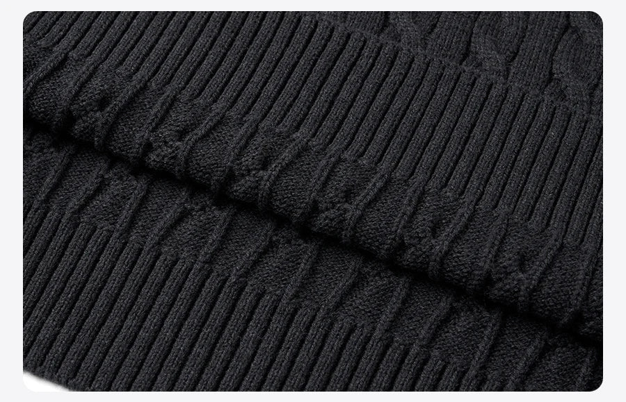 Men's Autumn Winter  Oversized Cable Knit Long Sleeve Knitted Casual Vintage Pullover Sweater