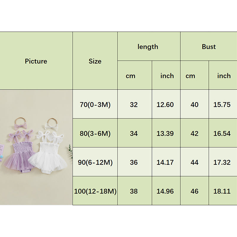 Baby Girls Princess Romper Dress Set - Sleeveless Dot Mesh Tulle with Hairband