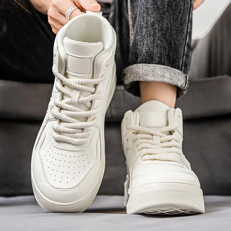 Men's High Top Platform Sneakers - Casual Skateboard Sports Shoes