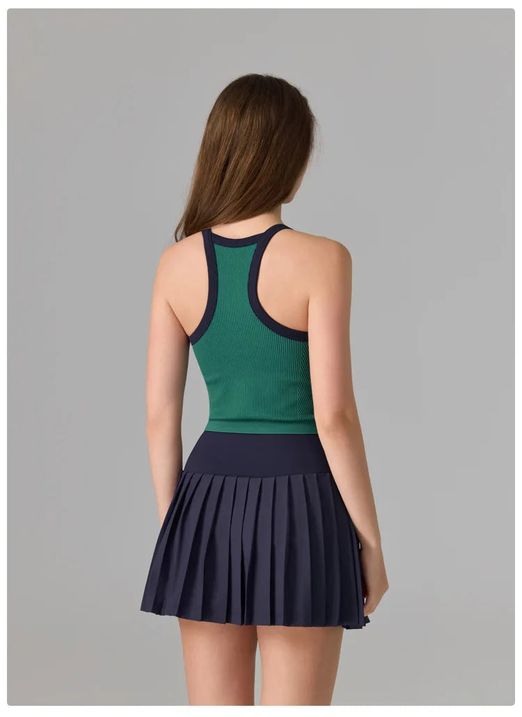 Women's Seamless Knitted Yoga Top - Sleeveless Quick Dry Workout Vest