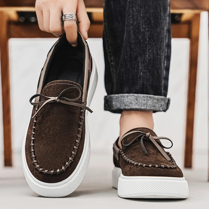 Men's Casual British Style Slip-on Suede Leather Loafers