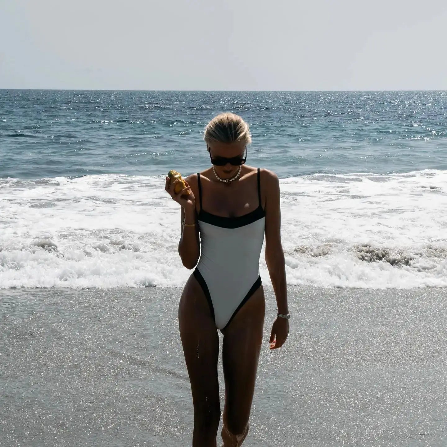 High Leg Bandage One-Piece Swimsuit - Bodysuit Monokini