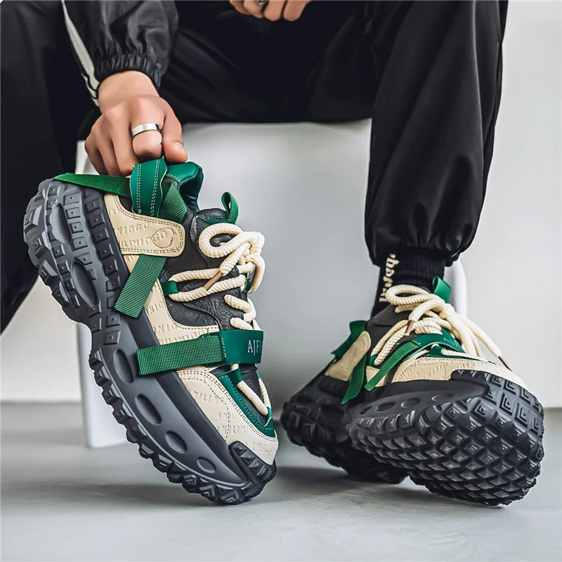 Men's Casual Platform Sports Shoes Lace Up Sneakers
