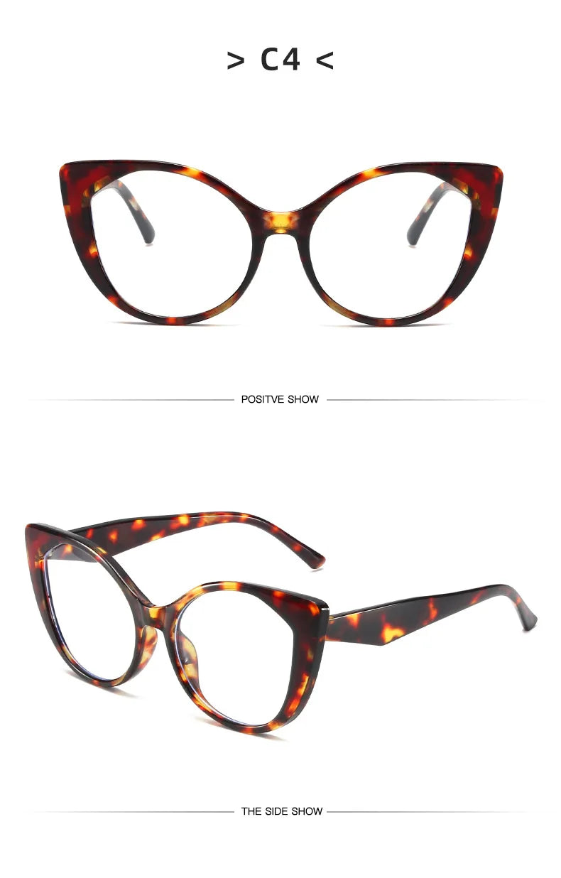 Cat Eye Blue Light Blocking Glasses - Large Frame Fashion Eyewear for Women & Men