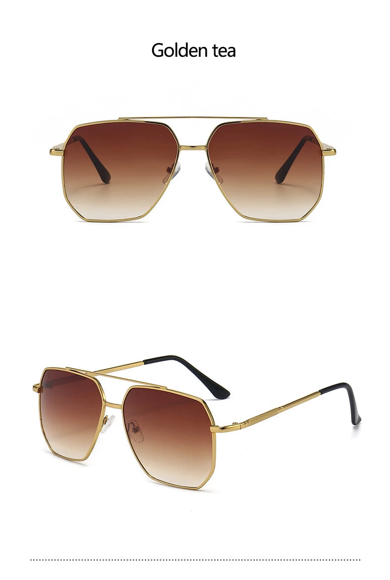 Double Beam Sunglasses - Retro Toad Mirror Driving Eyewear with UV400