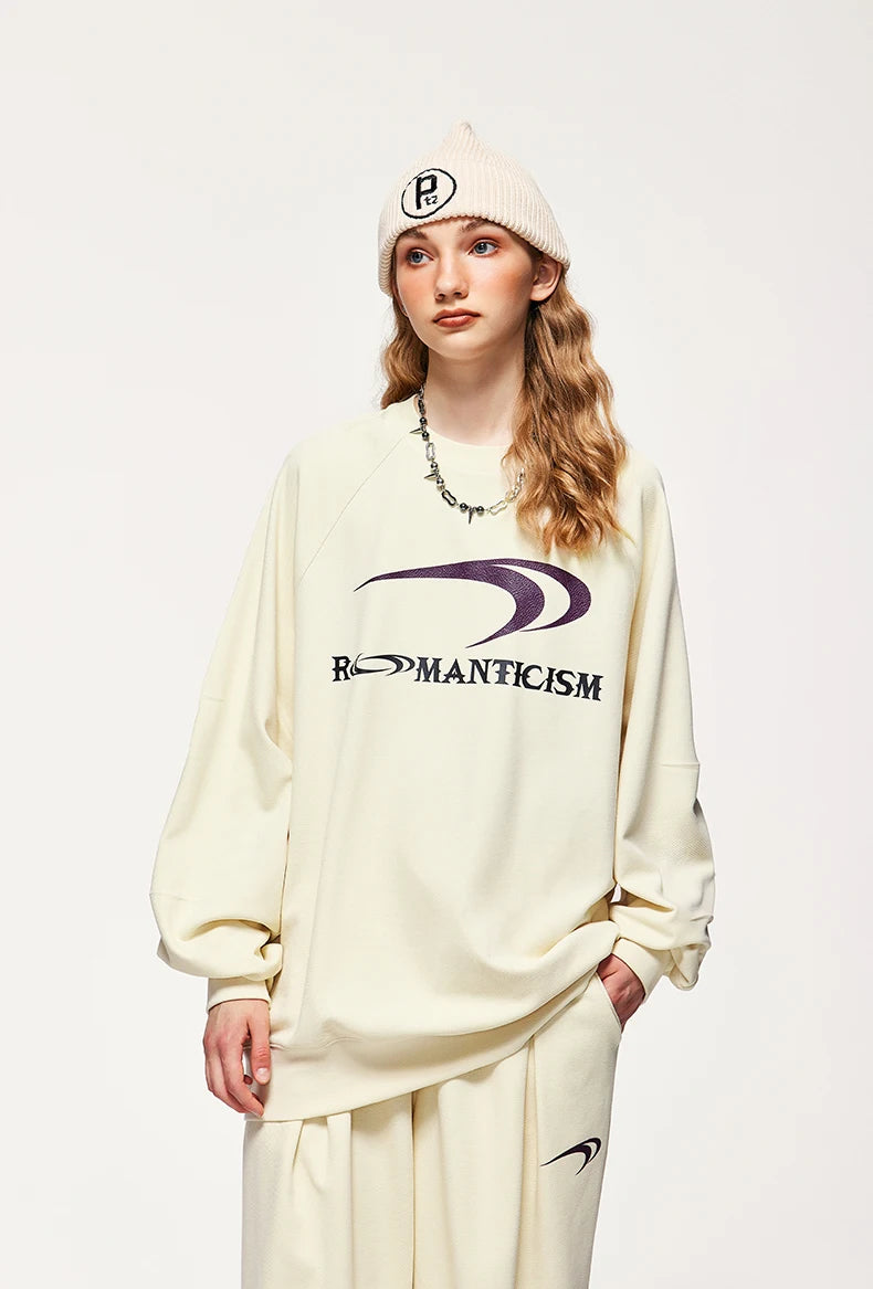 Unisex Drop Shoulder Oversized Sweatshirt Unisex Crewneck Pullovers