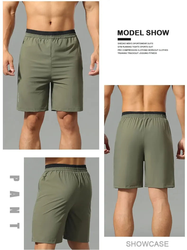Men's Summer Running Gym Sportswear Training Sports Fitness Wear Quick Dry Shorts