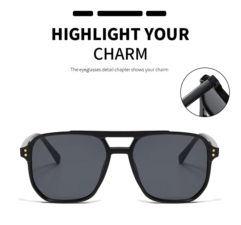 Classic Square Sunglasses - 5 Pack UV Protection Oversized Fashion Eyewear