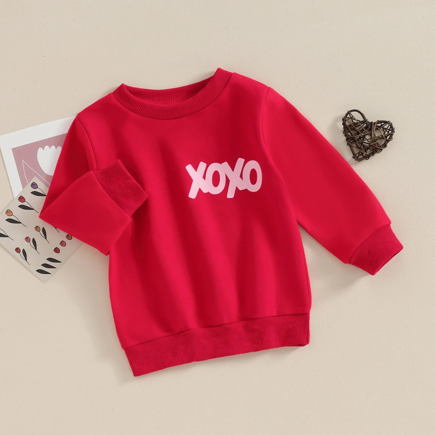 Kids Boys Valentine's Day Sweatshirt - Letter Print Long Sleeve Pullover