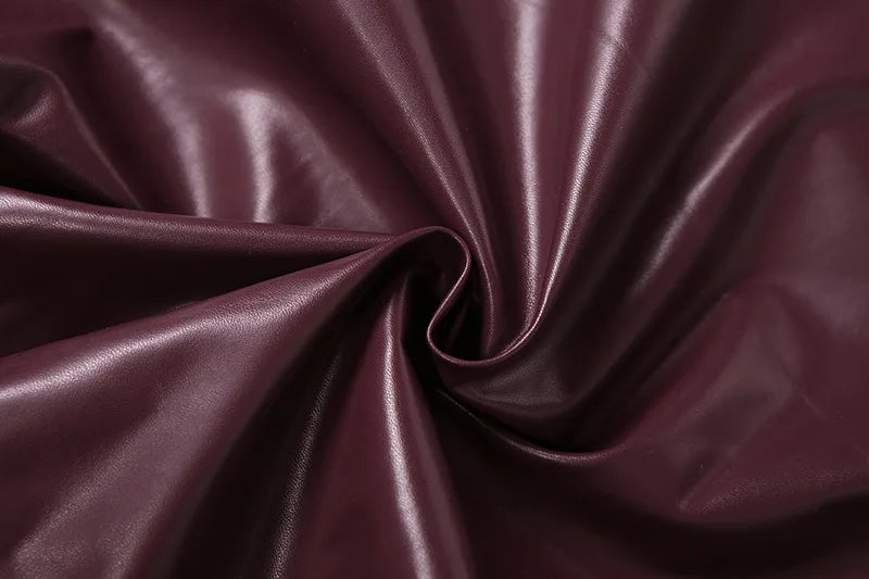 Women's PU Leather Cropped Jacket - Asymmetrical Single Button Coat