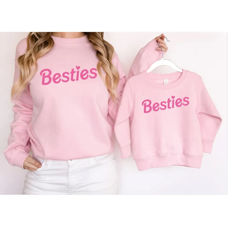 Mommy and Me Family Matching Outfits Long Sleeve Letter Print Autumn Pullovers Sweatshirt Top