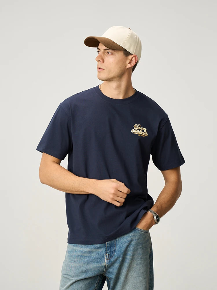 Men's Oversized Cool-Touch T-Shirt with Letter Print