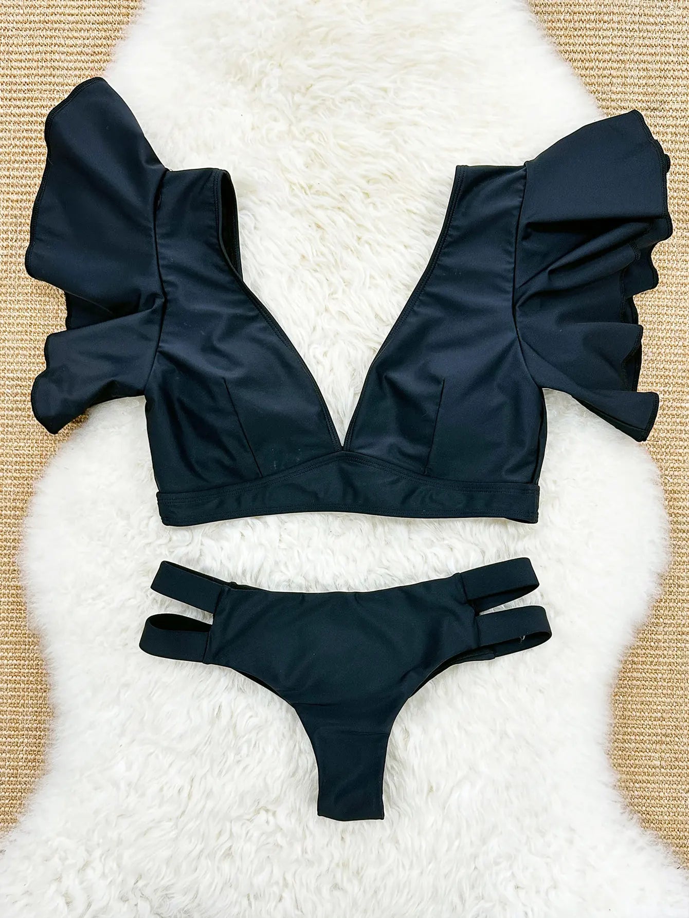 Women's Bikini Ruffle Floral Push Up Swimsuit Set