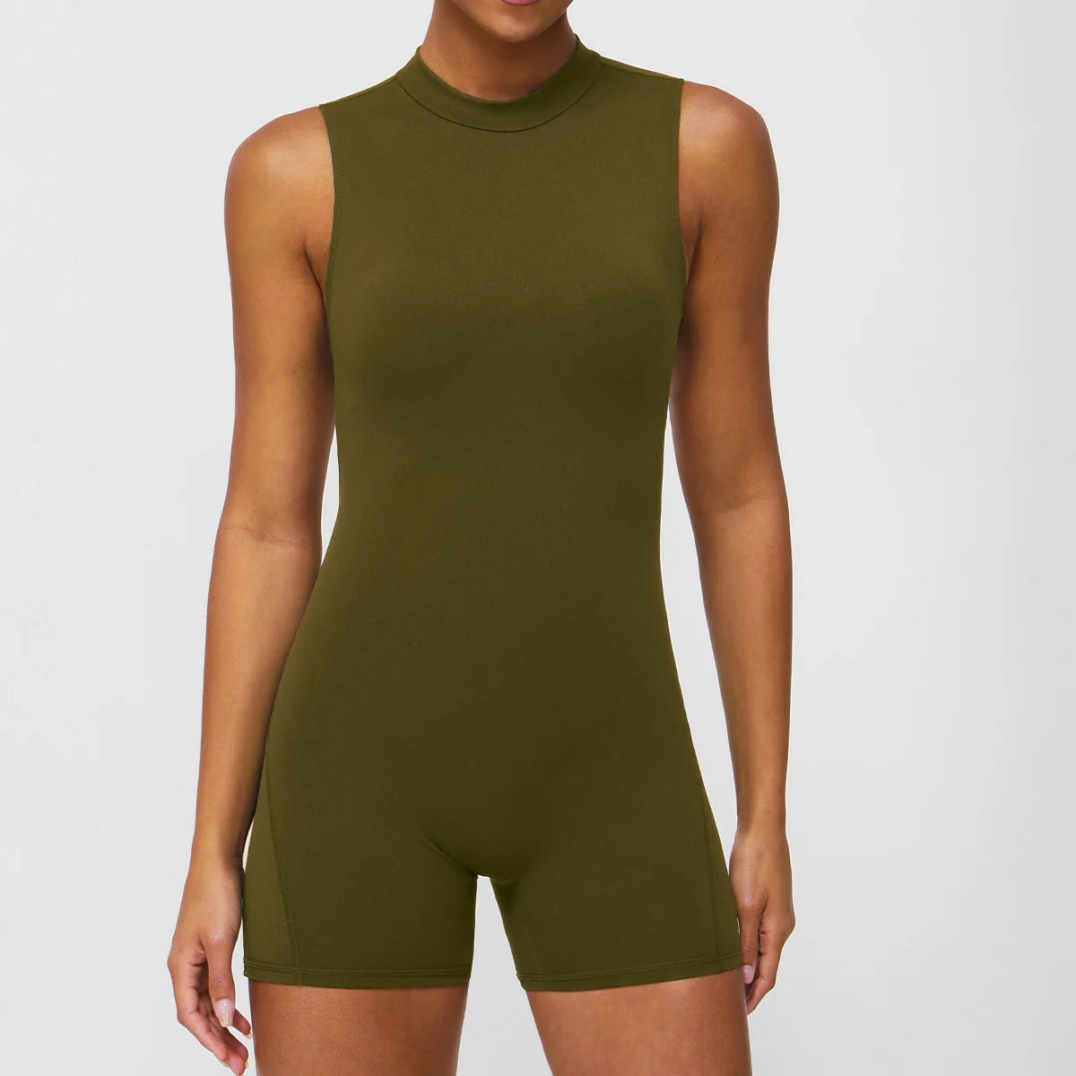 Women's Slim Fit One-Piece Sports Jumpsuit — Sleeveless Open Back Yoga Set