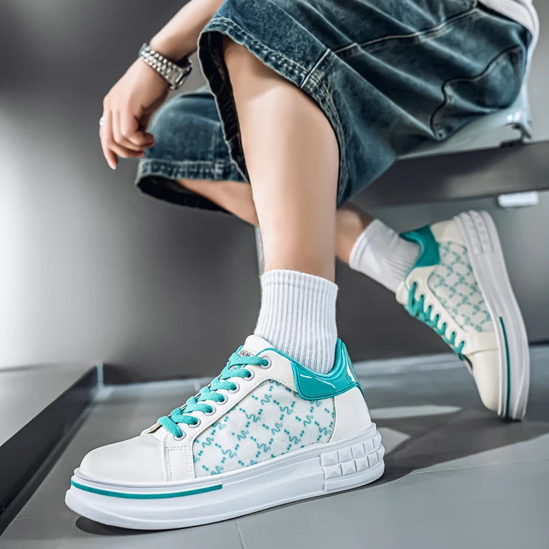 Men's Platform Skateboard Vulcanized Sneakers - Breathable Running Tennis Shoes