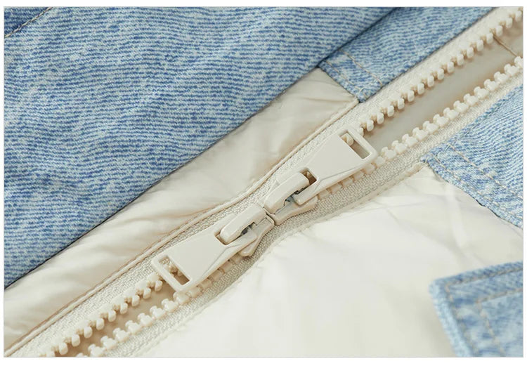 Down Jacket Women Waterproof Patchwork Oversize Stand Collar Winter Trendy Coat