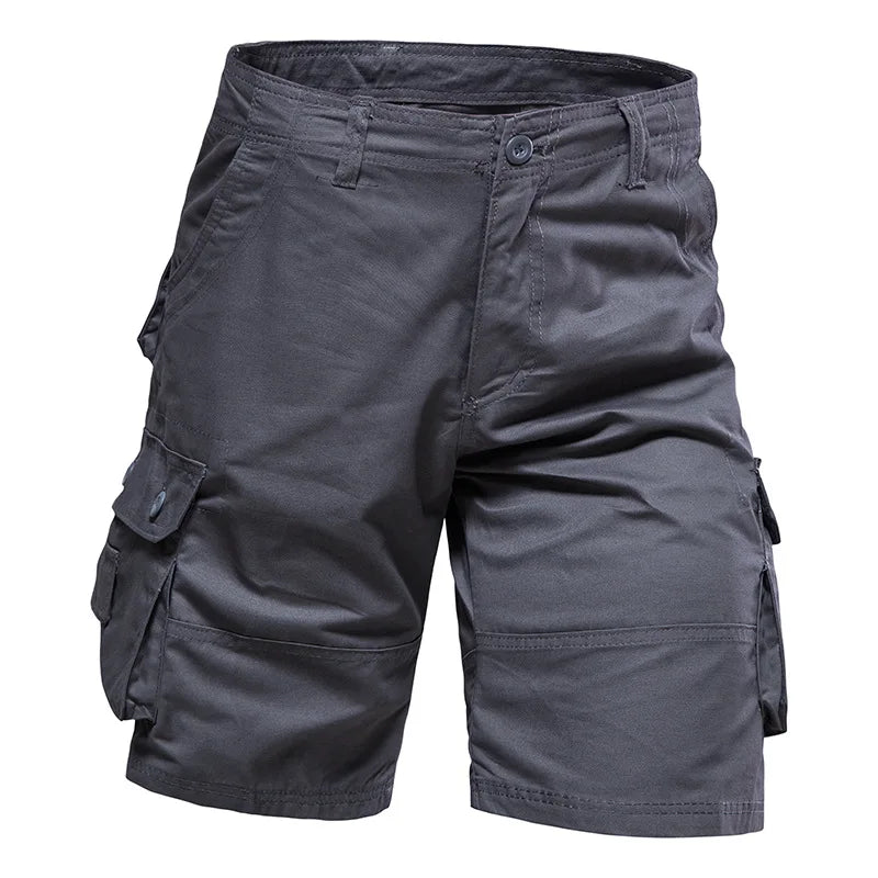 Men's Cotton Cargo Shorts - Multi Pocket Knee Length Summer Shorts