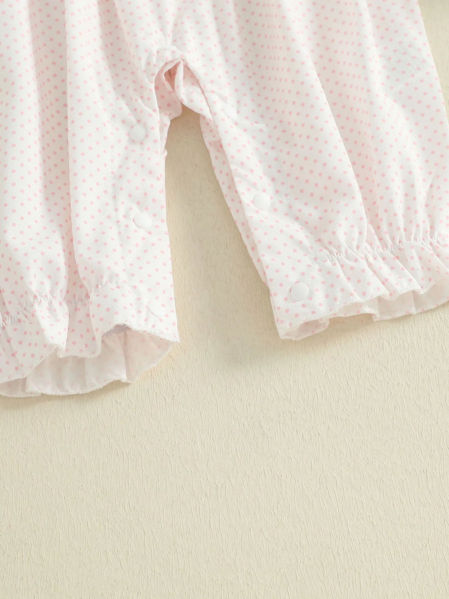 Baby Girls' Christmas Romper - Santa & Gingerbread Embroidery Smocked Long Sleeve Jumpsuit