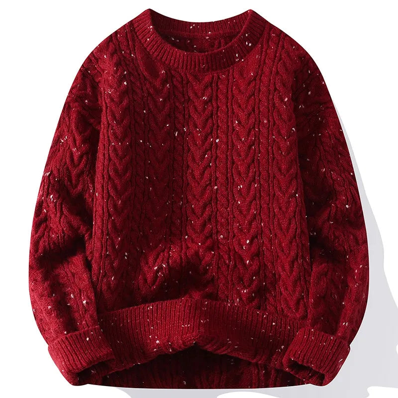 Men's O-Neck Knitted Sweater - Casual Loose Fit Pullover