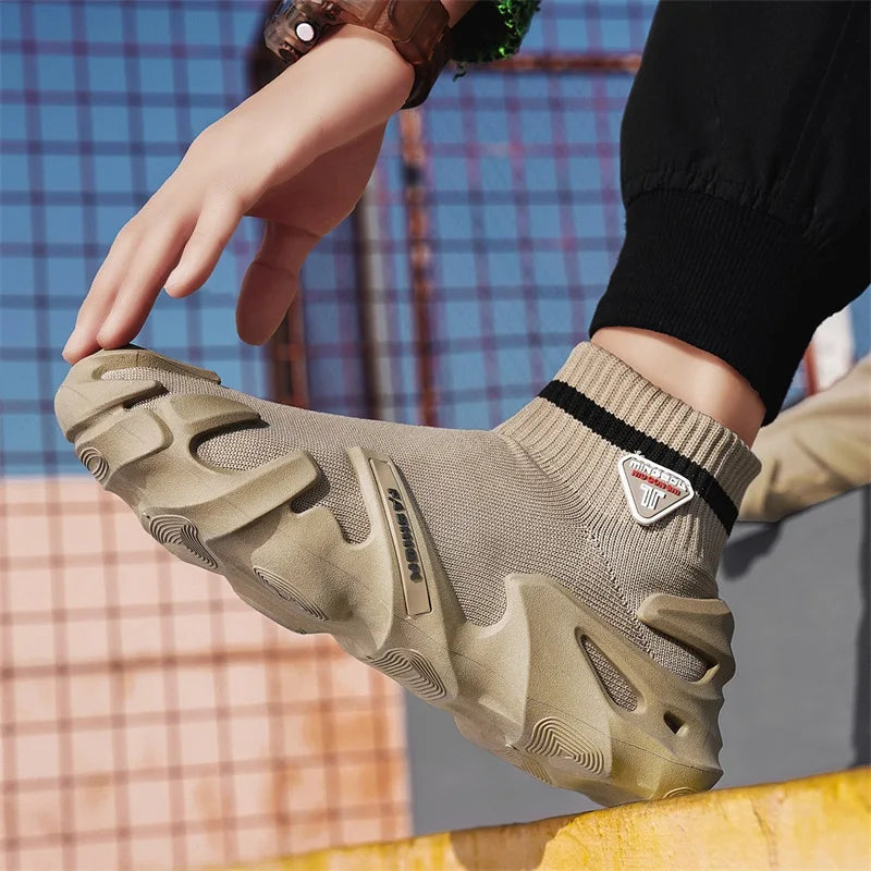 Men's Sports Mesh Slip On Comfortable High Top Shoes Sneakers