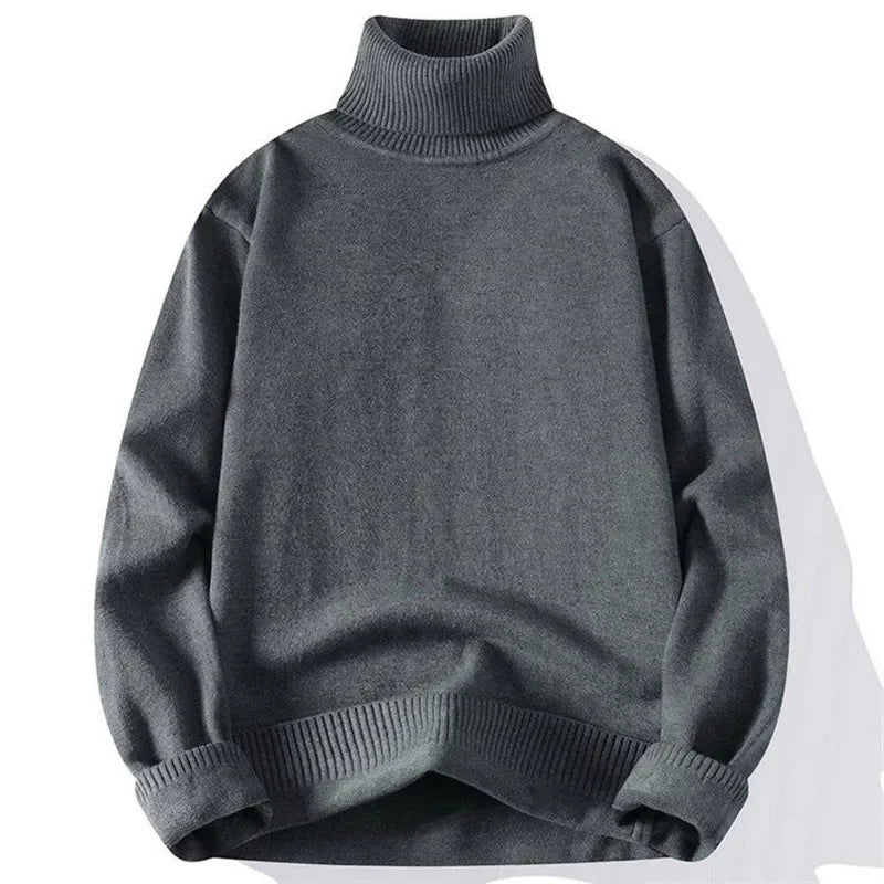 Men's Turtleneck Knitted Sweater - Slim Fit Pullover