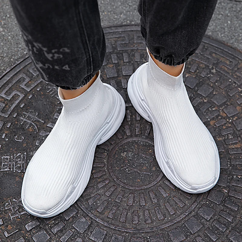 Men's Casual Sports Mesh Running Slip On Breathable Designer Tennis Shoes Walking Sneakers