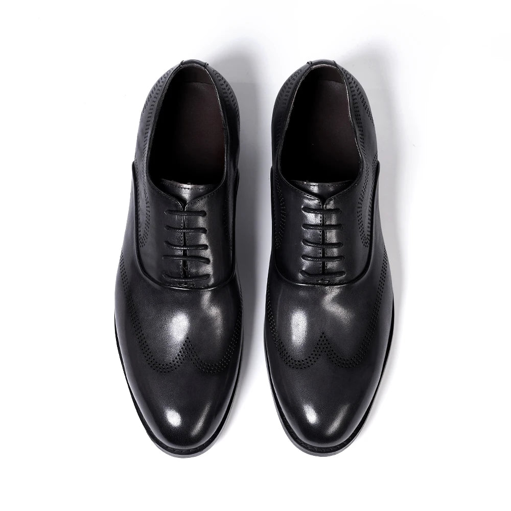 Men's Classic Style Lace-Up Oxfords Genuine Leather Shoes