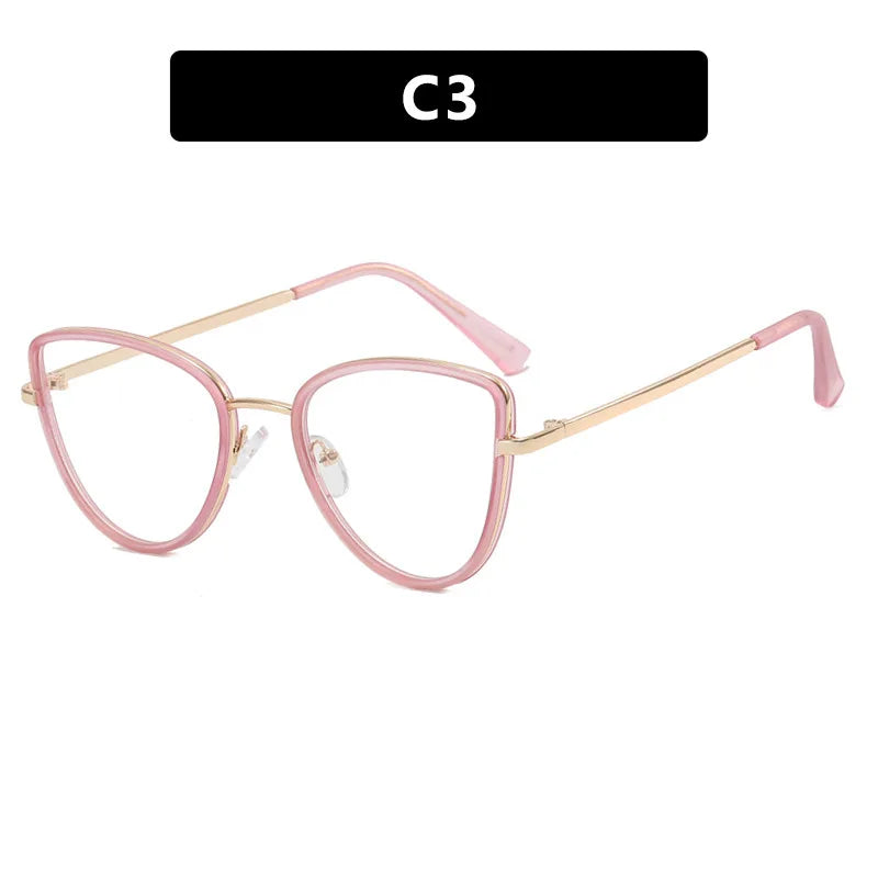 Fashion Cat Eye Eyeglass Frame - Anti Blue Light Prescription Compatible for Women