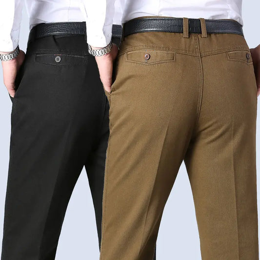 Men's Cotton Suit Trousers - Smart Casual Dress Pants