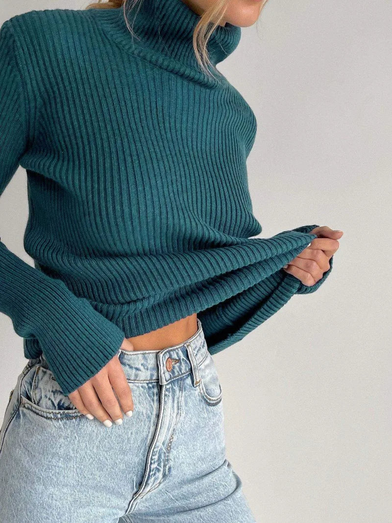 Women's Knitted Pullover Turtleneck