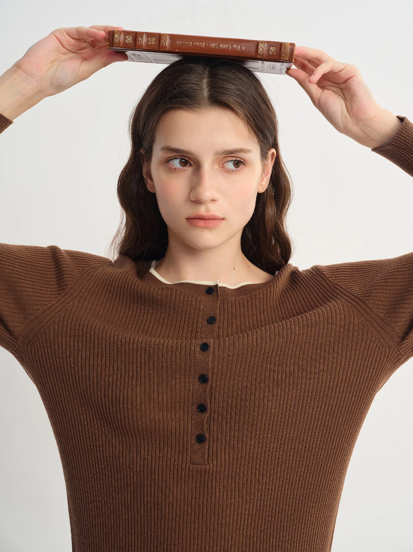 Merino Wool Ribbed Knit Sweater