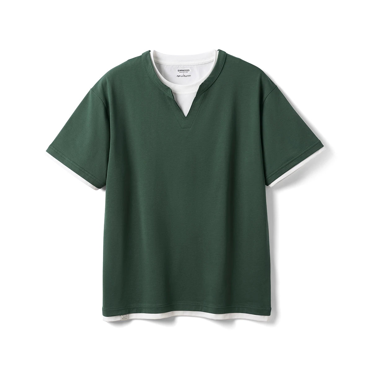 Men's Cool-Feel Sorona Fabric T-Shirt - 210gsm Fake Double Layer Oversize