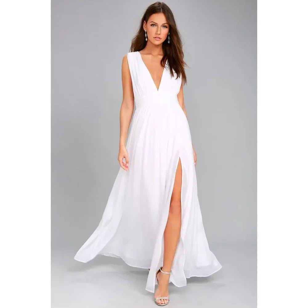 Women Backless Mesh Long  maxi Summer Dress