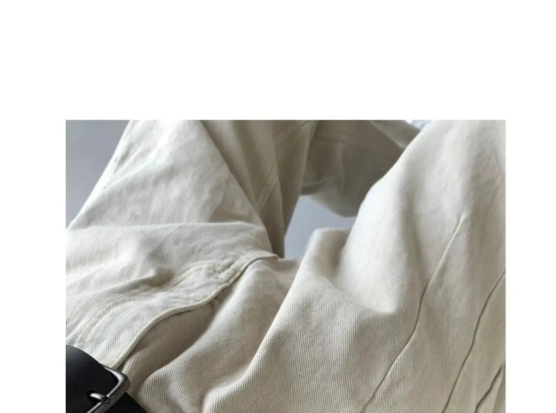 Men's High-Waisted Straight Jeans - Loose Wide Leg