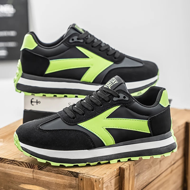 Men's Casual Sneakers Breathable Running Sport Shoes Tennis Sneakers Lace Up Platform Trainers Shoes