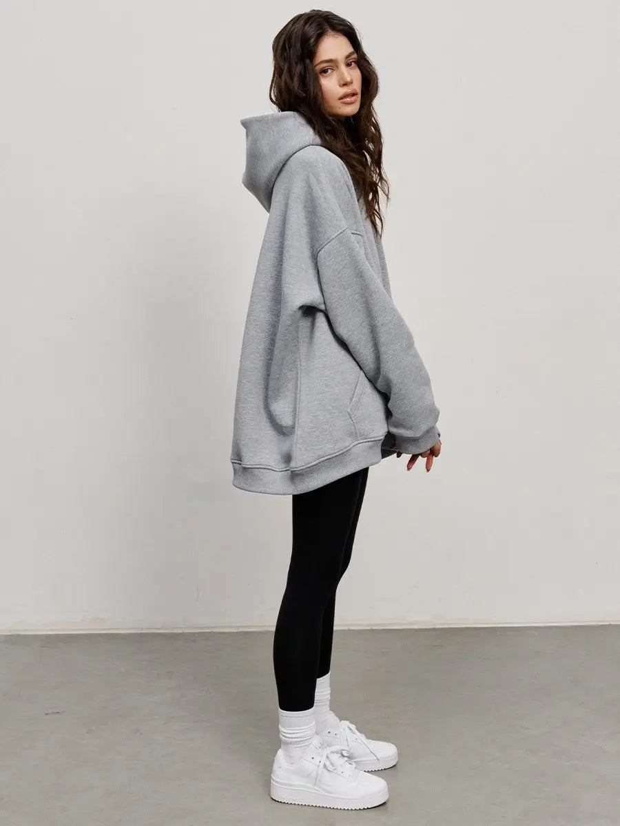 Women's  Oversized Fleece Pullover Hoodie