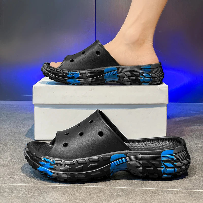 Men's Summer Slippers Slides Non-slip Casual Beach Sandals Platform Comfortable Clogs