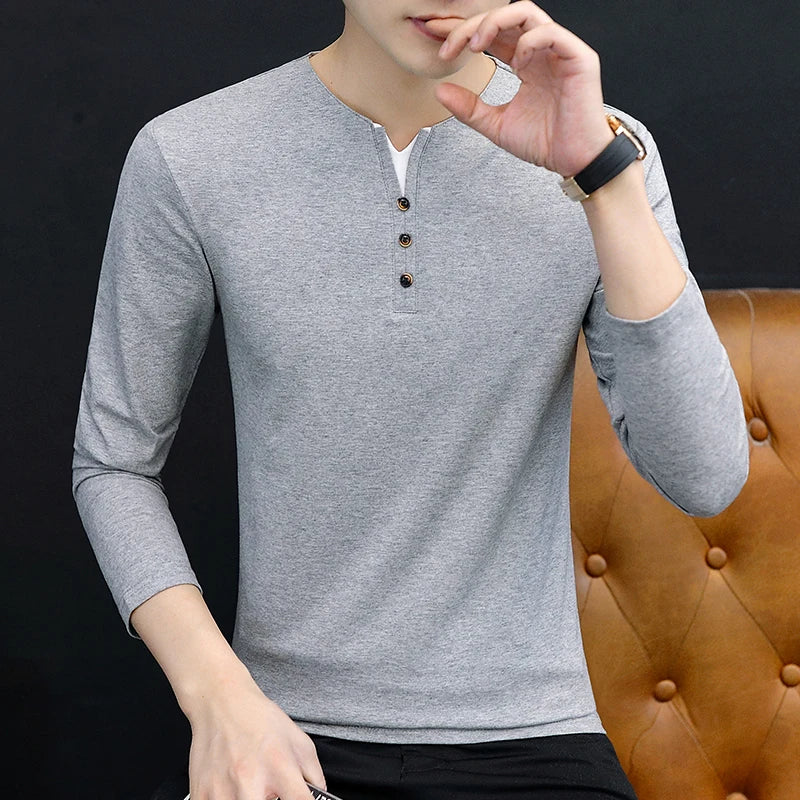 Men's V-Neck Knitted Cardigan - Single Breasted Slim Fit Sweater