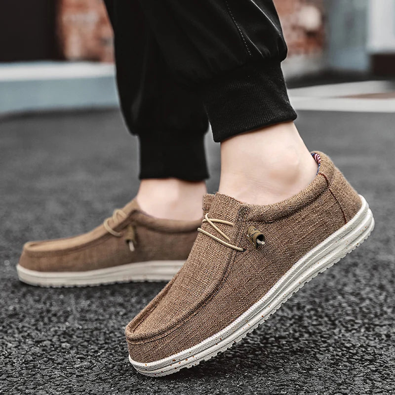 Men's Canvas Slip-On Sneakers - Breathable Skateboard Loafers