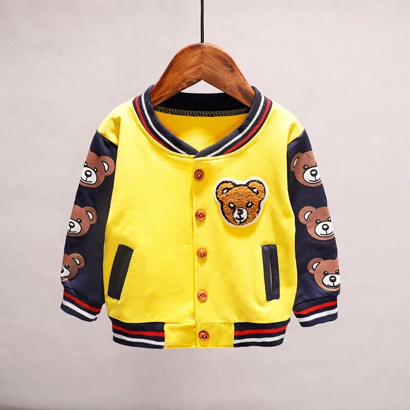 Children's Cotton Cartoon Varsity Jacket