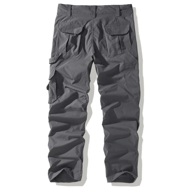 Men's Multi-Pocket Cargo Pants - Loose Straight Fit Casual Trousers