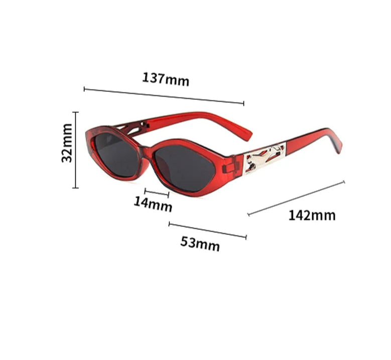 Unisex Small Oval Frame Sunglasses UV400