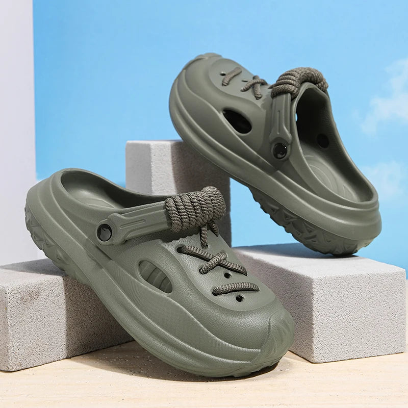 Men's Summer Slippers Platform Sandals Clogs Waterproof Beach Slippers Strap Design Flip Flops Slides