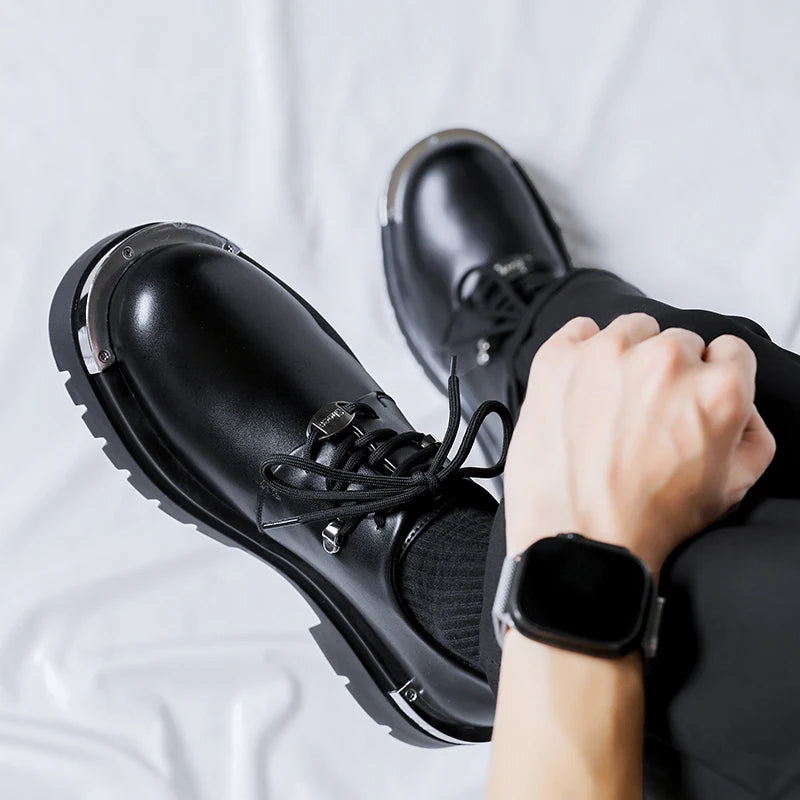 Men's Platform PU Leather Lace-up  Shoes