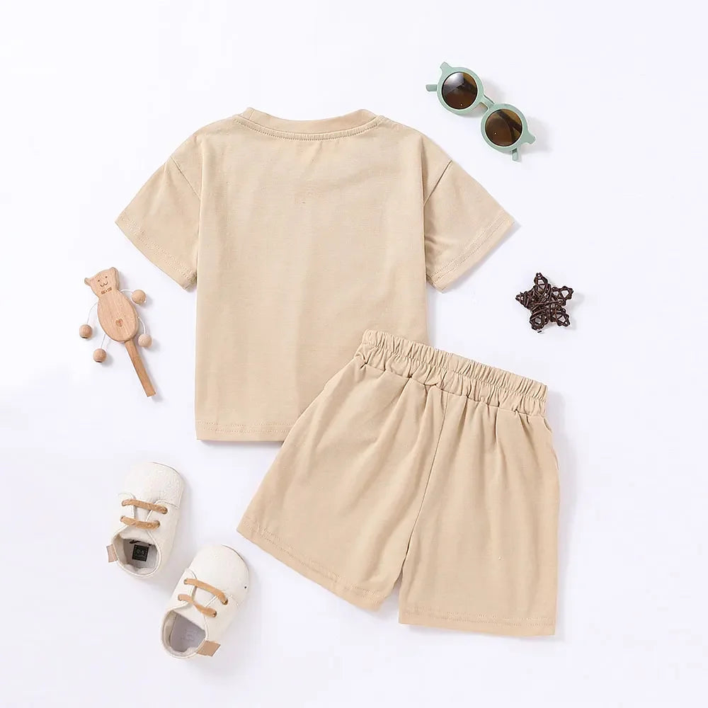 2PCS Children's Cotton Short Sleeve Set