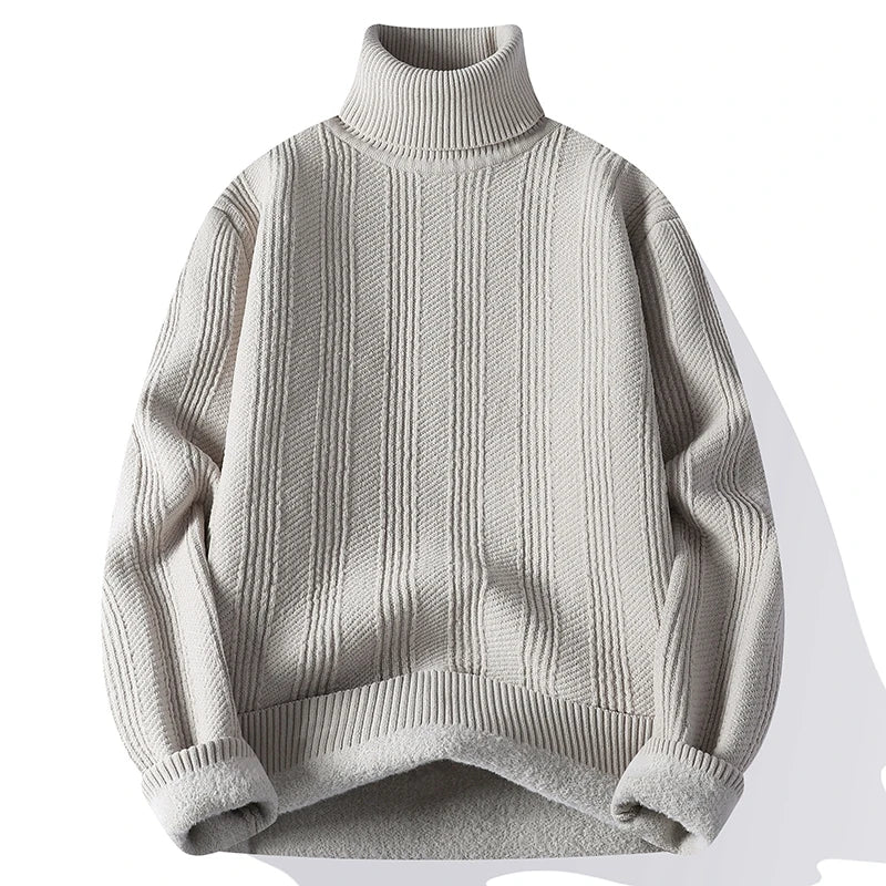 Fleece Turtleneck Thick Warm Knit Pullover