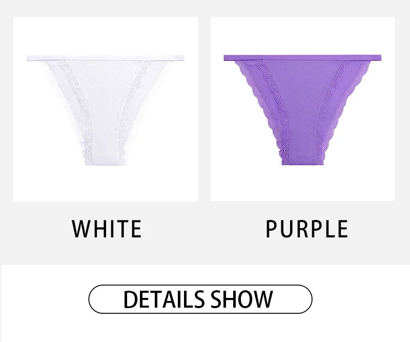 Women's Cotton Lace Briefs 3-Piece Set - Comfortable Underwear